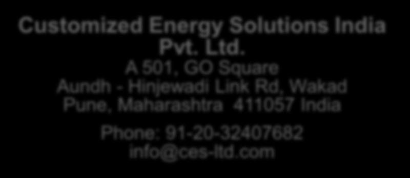 12 Contact US Customized Energy Solutions Ltd.