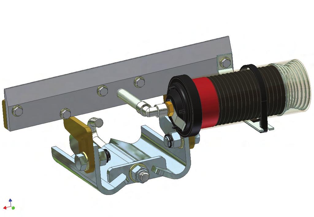 Schematic of Memolub (canister) Rail Lubricator on Easi-blade LCS300-58 Full system for UIC54, UIC60, BV50 rails LCS300-18 Replacement cartridge with Whitmore bio-rail grease LCS300-98 Connector