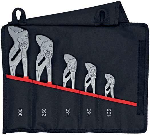 Set of Pliers Wrenches 5 parts 9 > Tool roll made of hard-wearin polyester fabric > With