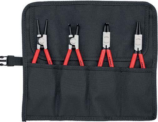 Set of Circlip Pliers 4 parts 9 > Tool roll made of hard-wearin polyester fabric > With practical, adjustable quick release fastener 9 56 9 57 9 56 V0 9 57 V0 43773- Style Capacity Ø Tips Ø