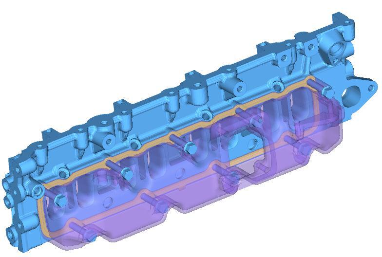 connections, vibrations and high temperatures may reduce the quality and must be monitored for intake manifold gaskets. For intake manifold gasket analysis also a 3-D model is used.