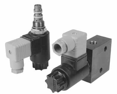 Cartridge Valves WSE3 3-Way Solenoid Cartridge Valves Features Leakfree poppet design No dynamic seals Excellent heat dissipation Low operating noise level Fully encapsulated coil DIN 4365 connector