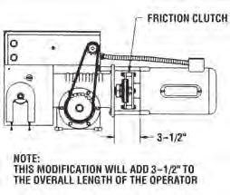 Available Modification (See specific item for details) Available, but not in conjunction with the Logic Control Board LOGIC OPERATORS POWER TRANSMISSION M6 FRICTION CLUTCH MODIFICATION 65-9212 Used