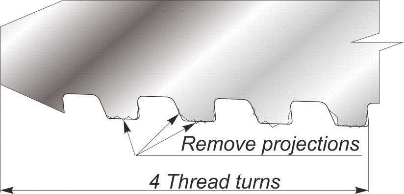 damages Not to be repaired n/a 1,2,3, 6 Figure 1 1,2 Figure 1; Figure 2 (a, b) Light damages Moderate damages on a thread length maximum 4 turns Manual repair.