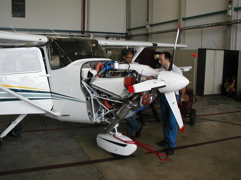 Preparing the aircraft for initial leak check Reweighing the