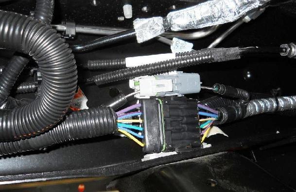 The rear frame harness connections for the OEM EFPR and the new EFPR are made after the EFPR installation. Figure 16.8.