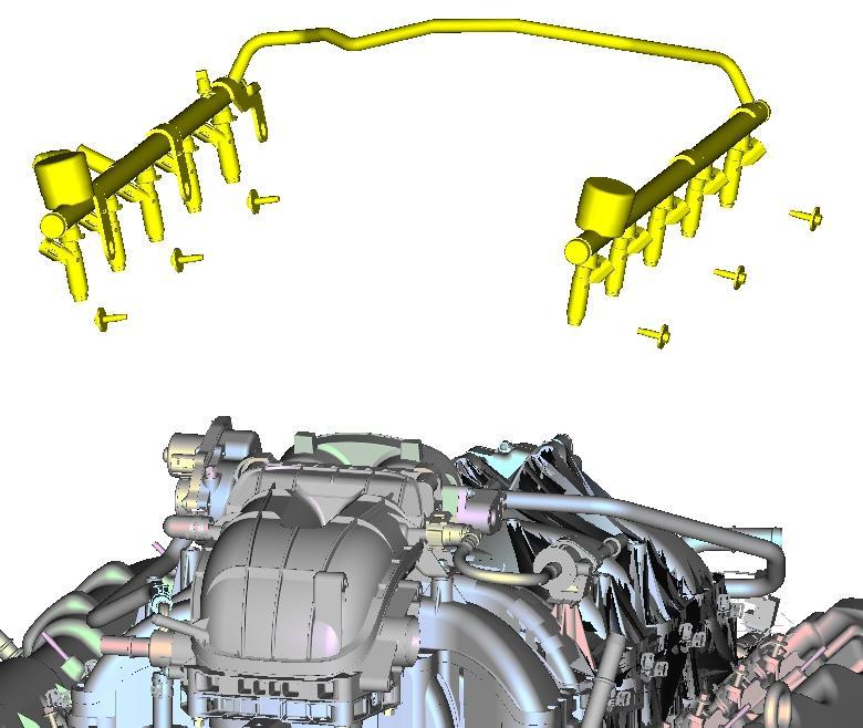 8. If necessary, remove the engine wiring harness from the mounting studs on the valve cover. 9. Disconnect electrical connector from each OEM fuel injector. Figure 5.1. 10.