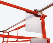 Available on all DC scissor lifts, the pipe rack is an ideal aid for plumbers, electricians