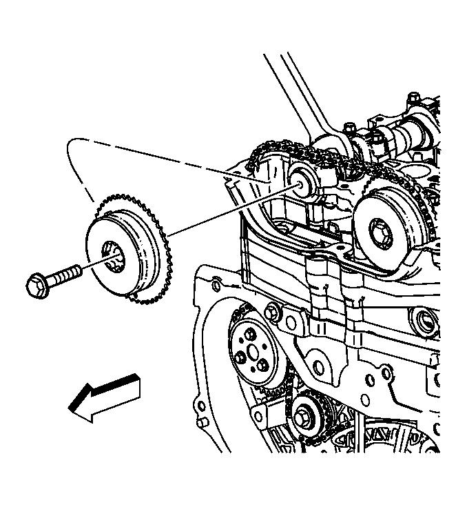 Page 29 of 45 Fig. 124: Adjustable Timing Chain Guide 17. Rotate the crankshaft clockwise to remove all chain slack. Do not rotate the intake camshaft. 18.