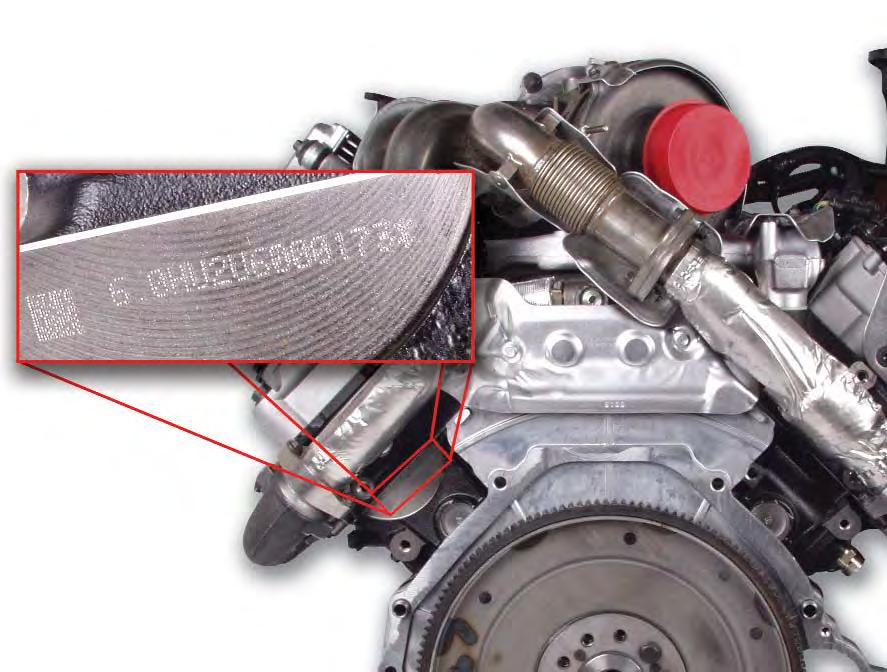 6.0L POWER STROKE OVERVIEW Engine Serial Number The engine serial number is located on the left rear corner of the crankcase.
