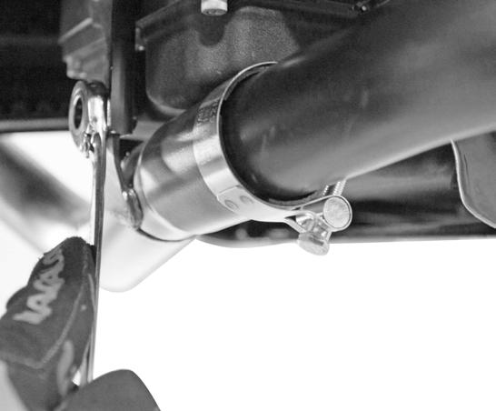 INSTALLATION INSTRUCTIONS 9. Insert the left head pipe into the rear head pipe and attach it using the supplied 1.75 inch exhaust clamp. (Figure 19) 13.