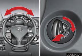 not turn easily Turn the ignition switch while lightly moving the steering