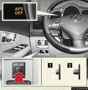 Topic 4 Rain and Night Driving AFS (Adaptive Front-lighting System) (if equipped) AFS improves visibility on curves by automatically adjusting the horizontal
