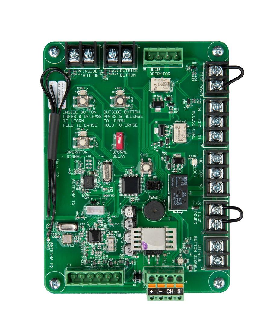 SPECIFICATIONS ADAEZ WIRELESS INTERFACE MODULE (ADA1028W) System Description: The Wireless Interface Module allows the ADAEZ door operator to interface to ADAEZ wired or wireless pushbuttons,