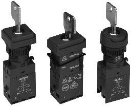 E A02 SERIES EYLOC SWITCHES Panel cut-out.866" (22mm) or 1.161" x.846" (29.5mm x 21.