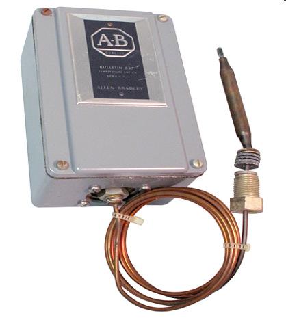 Temperature actuated switch Normal operating range is 60 to 143 0 F. Normally contact is closed.