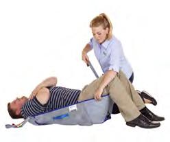 Patient Sling Positioning After rolling the patient on their side, position the sling along the full length of the back and head (if a head support model is being used).