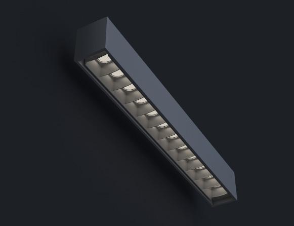 MAGNETO - BAF Magneto linear baffle module. Connects to Magneto low voltage track to provide linear downlighting.