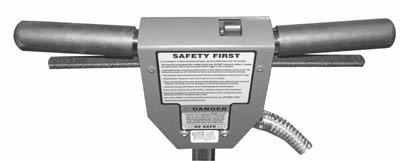 Push forward to disengage safety switch lock. DO NOT LET THE MACHINE REST ON THE PAD OR BRUSH FOR AN EXTENDED PERIOD OF TIME.
