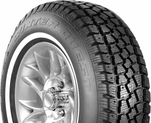 Winter Quest Passenger Superb ice and snow traction Enhanced wet/dry performance Low noise ride Excellent stud retention MAXIMUM @44 PSI RBL 1330010 175/70R13 82S 5.0 4.5-6.0 1047 22.90 6.80 5.