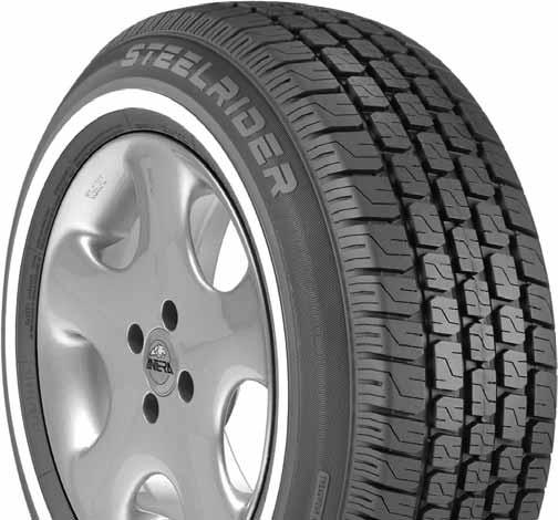 Steelrider UTQG RATING WEAR TRACTION TEMP 440 A B 60/65/70/75/80 SERIES 50,000 MILE LIMITED WEAR WARRANTY All-Weather Tread Design Precision designed tread pattern delivers excellent traction for