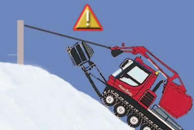 OPERATION TURNING THE PISTENBULLY 11 Risk of collision between auxiliary equipment and winch cable. Always allow adequate clearance from the winch cable when raising the auxiliary equipment.