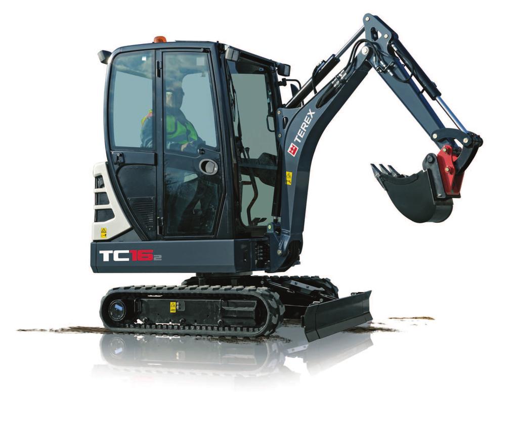 TC16-2 MINI EXCAVATOR The machine shown may include optional equipment. Specifications Operating weight Engine power Bucket capacity Digging depth Reach 1650 kg 10.4 kw (14.1 HP) 21 91 l 2.26 / 2.