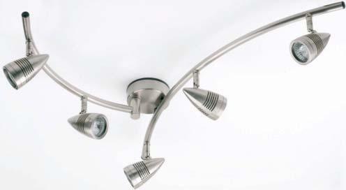 chrome spot lights with matching track system.