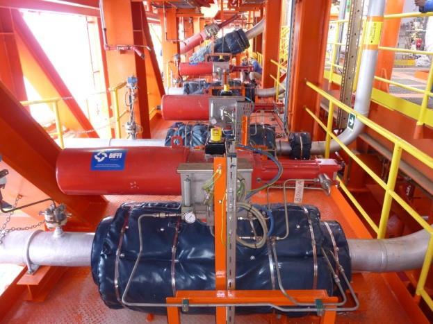 support steelwork Jurong Ship Yard for Cidade de Itajai FPSO for Petrobras Brazil J90 jacketing for valves, Teekay actuators and pipework