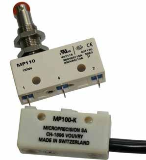 A precision microswitch for high breaking capacity, the MP0 series offers IP67 protection using a wide range of interchangeable actuators.