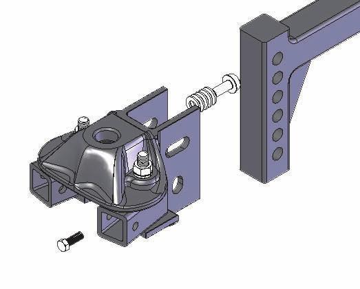 Insert the adjustable shank (item #20) into the receiver on the back of the tow vehicle. Do not pin it into place yet.