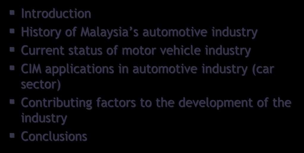applications in automotive industry (car sector)