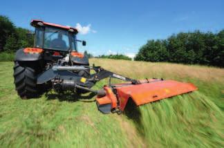 OUTPUT Centre Mounted Mower Conditioner Kubota offers 3 centre mounted mower conditioners, 6024N, 6028N and 6032N, in working widths of 2.4, 2.8 and 3.2 m.
