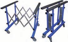 - heavy duty construction - adjustable and lockable in width and height, therefore can be stored in a