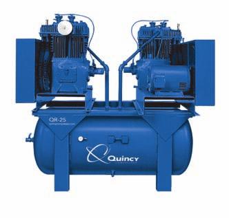 The Science of Compressed Air See pages 8-9 for recommended air treatment by model QUINCY QR-25 DUPLEX TANK-MOUNTED INDUSTRIAL COMPRESSOR Model Horse Bore Bore Stroke No. RPM CFM ACFM Std. Press.