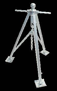 COLLAPSIBLE HANDLES Steel King Pin Tripod Rock solid, stabilizes even the heaviest trailer Stabilizes front-to-back and