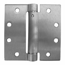 SPRING HINGE (Commercial) 4-1/2 x 4-1/2 Square Corer Higes, Reversible, Fully Adjustable Full Mortise Type Template Size to FH Screws Pieces Per Box Pieces Per Carto Machie 1/2" x 12-24 Wood 1-1/4" x