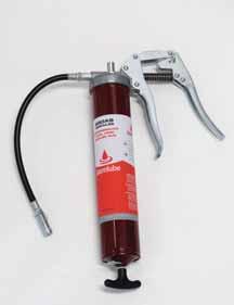 eliminates the possibility of dummy lubrication High volume/high pressure option results in quicker and more effective greasing One hand operation, 4 jaw coupler and 30cm long flexible extension