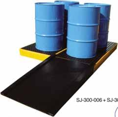 polyethylene construction Drum rack (SJ-200-002) to be used with drum rack base only Compatible with most fork lifts and pallet trucks SJ-200-003 complies with German DIBt Certification: Z-40.