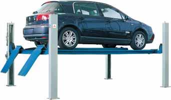 Three stage shorter arms facilitate easy asymmetric loading of large vehicles 4 TONNE 4 POST VEHICLE HOISTS The RAV 44 series of four tonne hoists are perfect for workshops undertaking a lot of