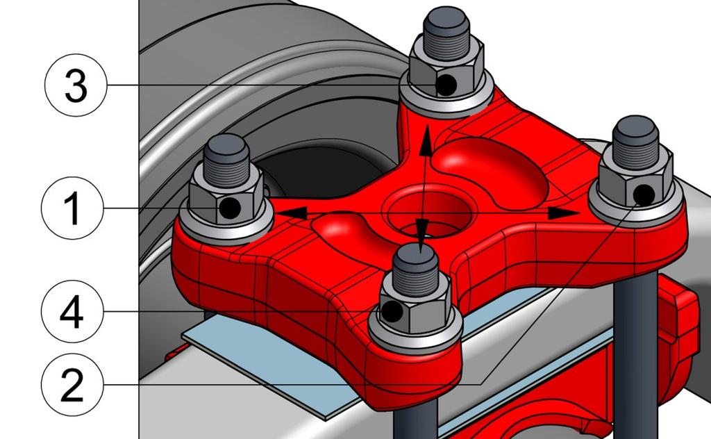 11. Align trailing arms with axle. 12. Tighten U-bolt at torque.