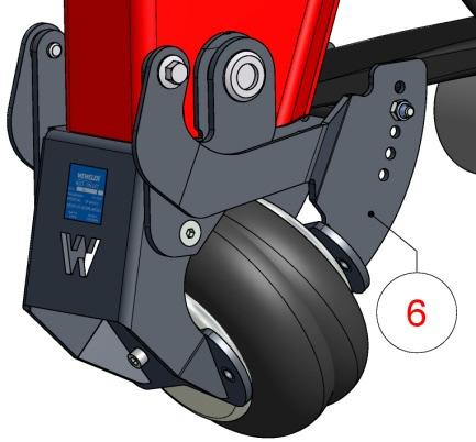 Hanger bracket without axle alignment device: Check the wear plates(3) that are welded to the hanger bracket(1).
