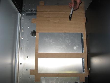 Mark area as shown to allow proper clearance around unit for the Phoenix to protrude inside the driver s side storage box.