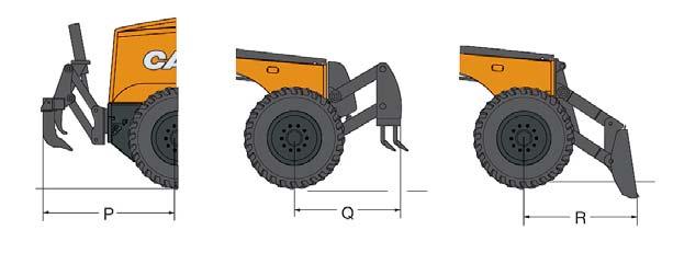 equipment 1650 mm 1650 mm 1661 mm N Distance between the front wheen axle and the rear part of the equipment 7868 mm 7869 mm 7880 mm O Overall length 8554 mm 8534 mm 8534 mm P Distance between the