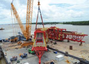 To successfully accomplish this, the engineers needed to account for the weight of the crane and the redistribution of the material s weight by extensive ballasting throughout the rigging and lifting