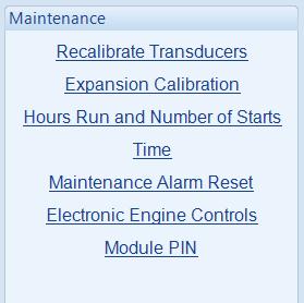 SCADA 13.14 MAINTENANCE The Maintenance section is subdivided into smaller sections.