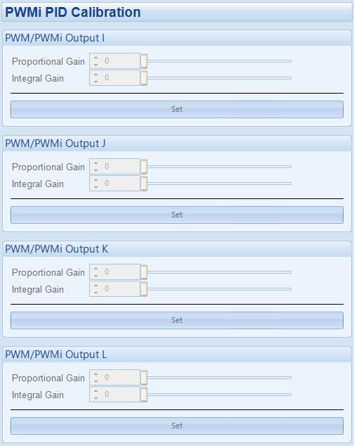 SCADA 13.14.3 PWMI PID CALIBRATION Allows the calibration of the PWMI PID Control while the engine is running.