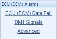 10.4.8 ECU (ECM) ALARMS The CAN Alarms section is subdivided into smaller sections. Select the required section with the mouse. 10.4.8.1 CAN DATA FAIL Parameter CAN Data Fail Arming Activation Delay Description Provides protection against failure of the ECU CAN data link.