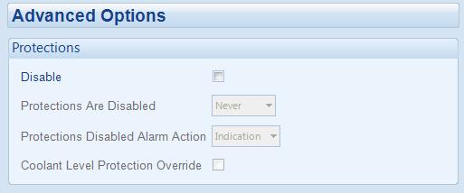 - Enabling this feature prevents the set being stopped upon critical alarm conditions. All shutdown alarms are disabled with the exception of EMERGENCY STOP which continues to operate.