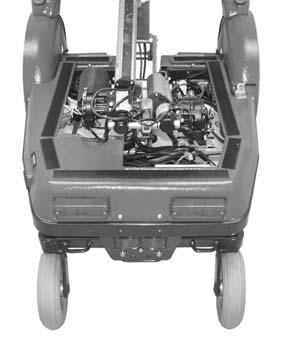 The seat lift cover can be lifted straight up. 3. Then loosen the chassis cover, which is mounted using four screws. See fig. 8. NOTE!
